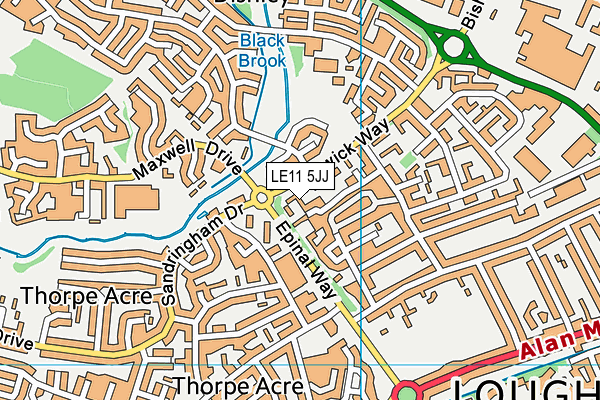 LE11 5JJ map - OS VectorMap District (Ordnance Survey)