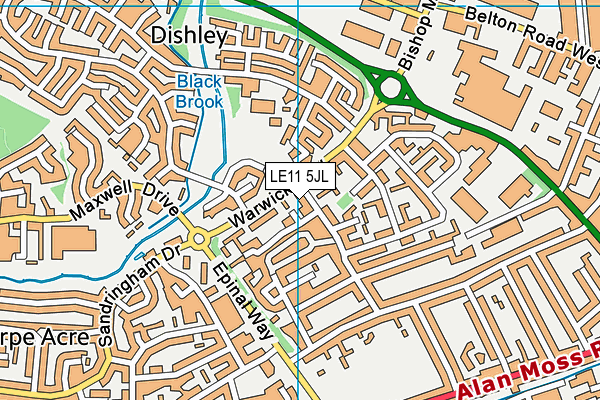 LE11 5JL map - OS VectorMap District (Ordnance Survey)