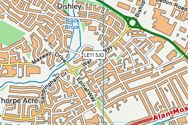 LE11 5JQ map - OS VectorMap District (Ordnance Survey)