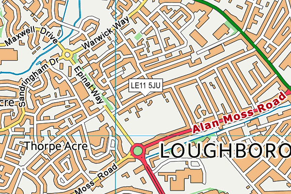 LE11 5JU map - OS VectorMap District (Ordnance Survey)
