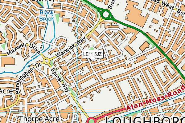 LE11 5JZ map - OS VectorMap District (Ordnance Survey)