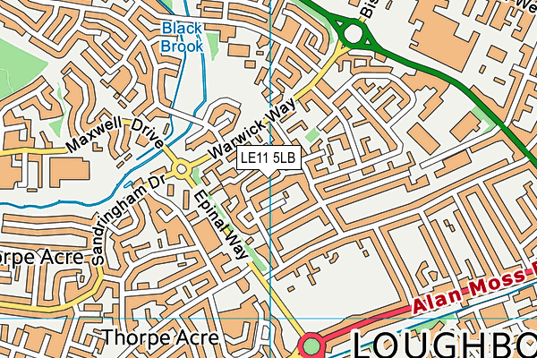 LE11 5LB map - OS VectorMap District (Ordnance Survey)