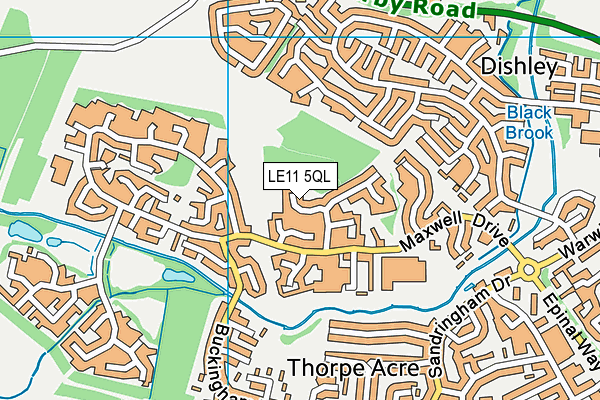 LE11 5QL map - OS VectorMap District (Ordnance Survey)