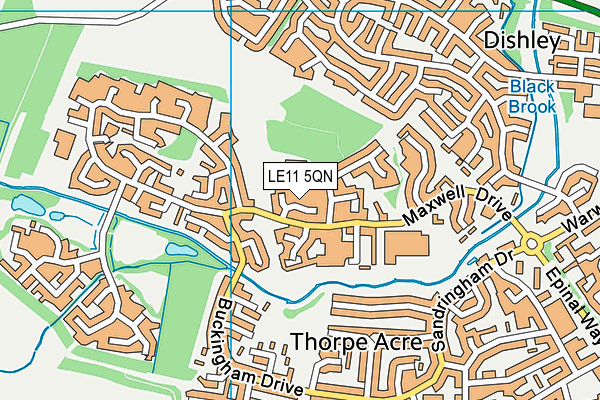 LE11 5QN map - OS VectorMap District (Ordnance Survey)