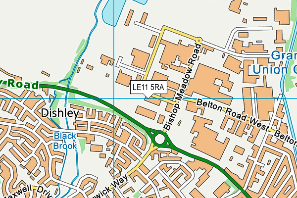 LE11 5RA map - OS VectorMap District (Ordnance Survey)