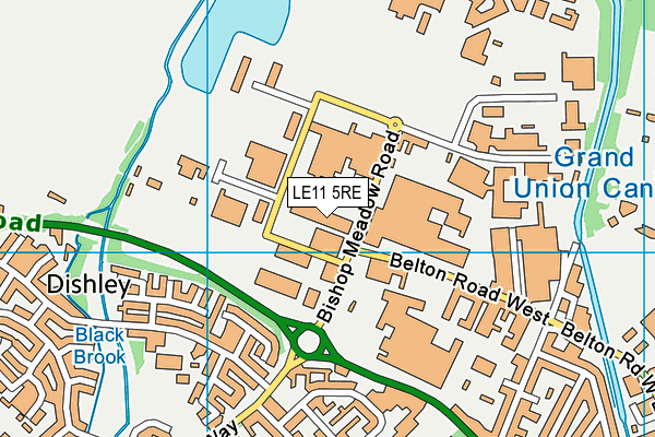 LE11 5RE map - OS VectorMap District (Ordnance Survey)