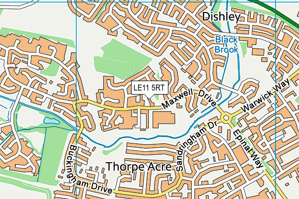 LE11 5RT map - OS VectorMap District (Ordnance Survey)