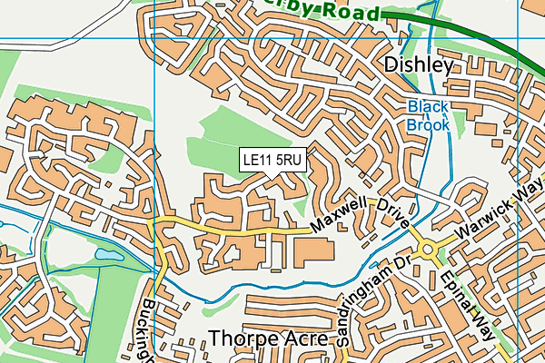 LE11 5RU map - OS VectorMap District (Ordnance Survey)
