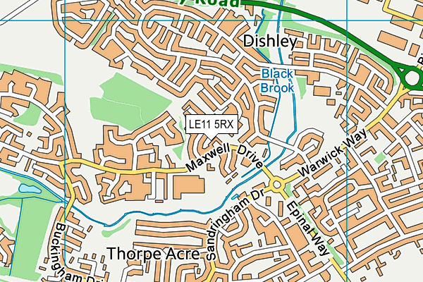 LE11 5RX map - OS VectorMap District (Ordnance Survey)