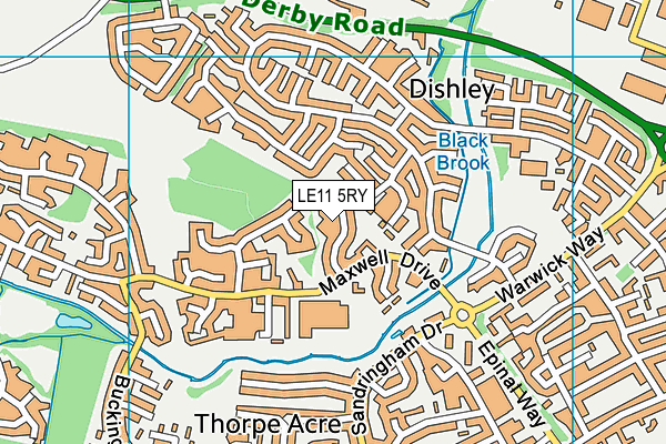 LE11 5RY map - OS VectorMap District (Ordnance Survey)