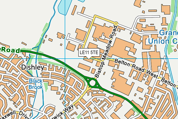 LE11 5TE map - OS VectorMap District (Ordnance Survey)