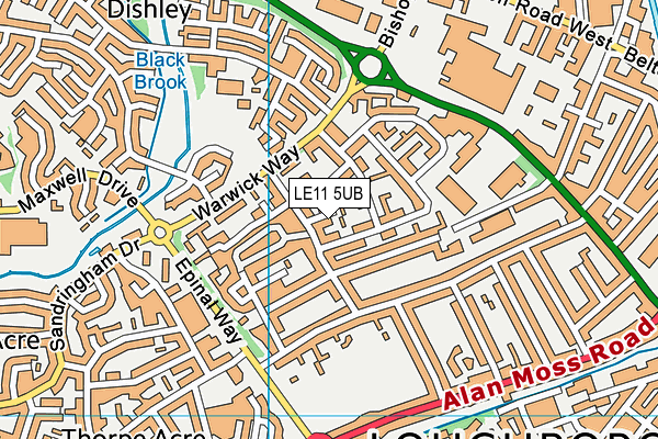 LE11 5UB map - OS VectorMap District (Ordnance Survey)