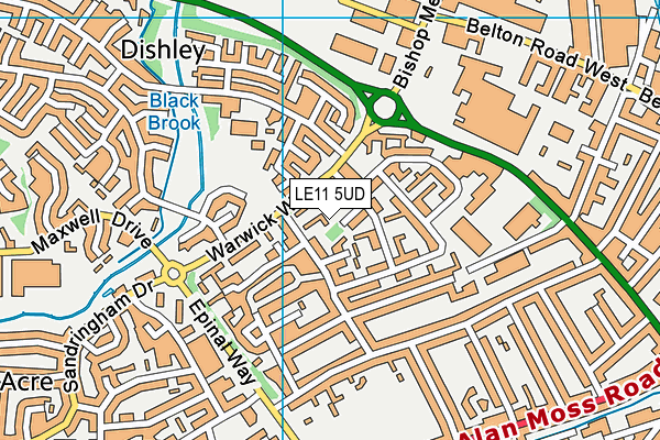 LE11 5UD map - OS VectorMap District (Ordnance Survey)