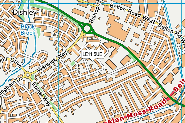 LE11 5UE map - OS VectorMap District (Ordnance Survey)