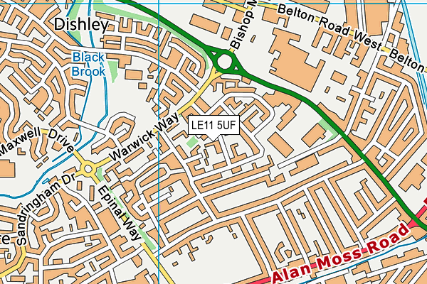 LE11 5UF map - OS VectorMap District (Ordnance Survey)