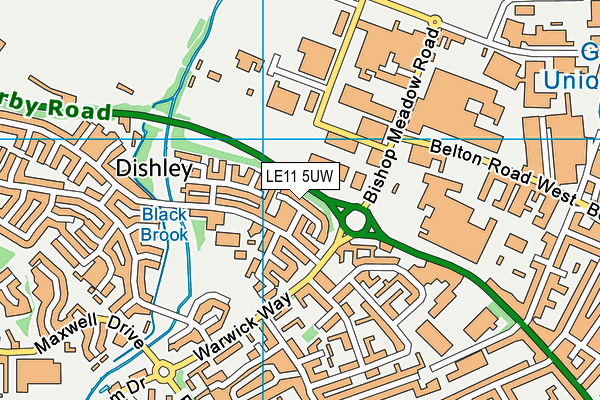 LE11 5UW map - OS VectorMap District (Ordnance Survey)