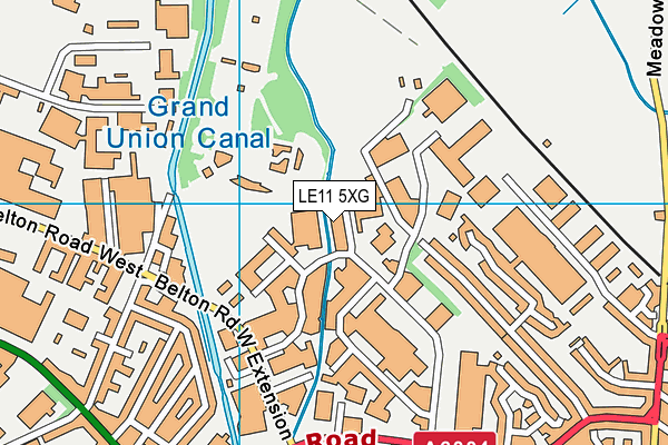 LE11 5XG map - OS VectorMap District (Ordnance Survey)