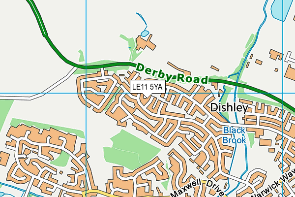 LE11 5YA map - OS VectorMap District (Ordnance Survey)