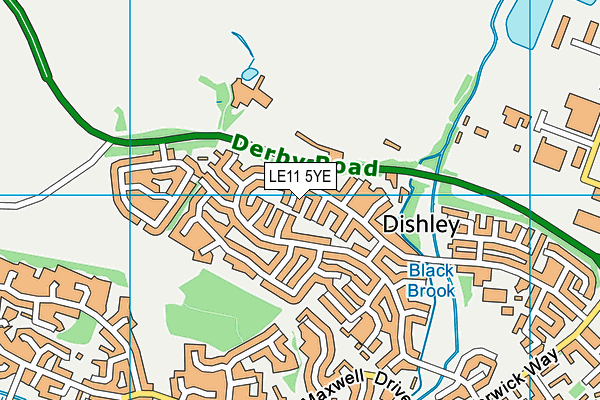 LE11 5YE map - OS VectorMap District (Ordnance Survey)