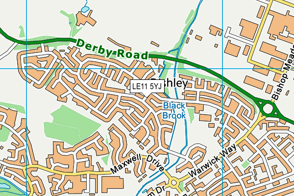 LE11 5YJ map - OS VectorMap District (Ordnance Survey)