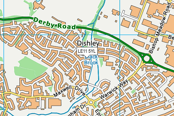 LE11 5YL map - OS VectorMap District (Ordnance Survey)