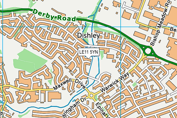 LE11 5YN map - OS VectorMap District (Ordnance Survey)
