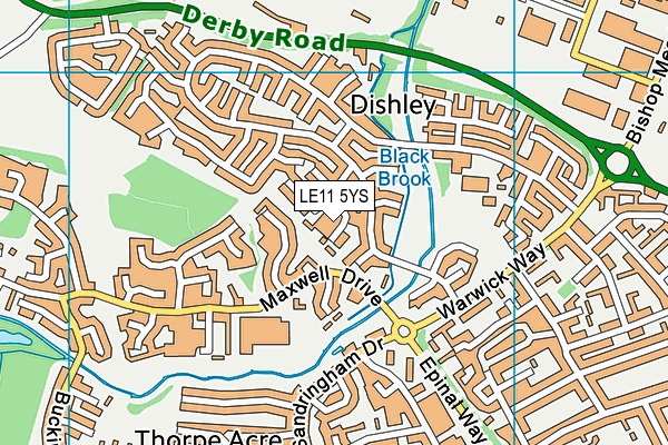 LE11 5YS map - OS VectorMap District (Ordnance Survey)