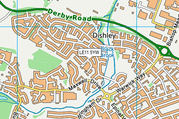 LE11 5YW map - OS VectorMap District (Ordnance Survey)