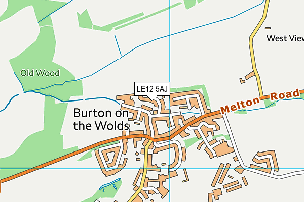 LE12 5AJ map - OS VectorMap District (Ordnance Survey)