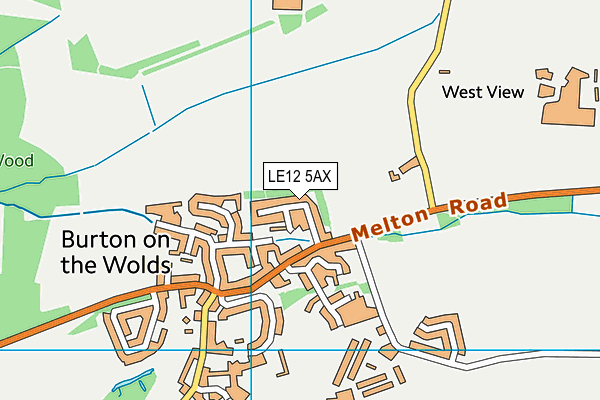 LE12 5AX map - OS VectorMap District (Ordnance Survey)