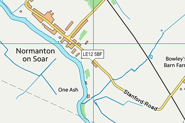 LE12 5BF map - OS VectorMap District (Ordnance Survey)