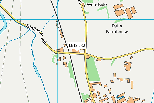 LE12 5RJ map - OS VectorMap District (Ordnance Survey)