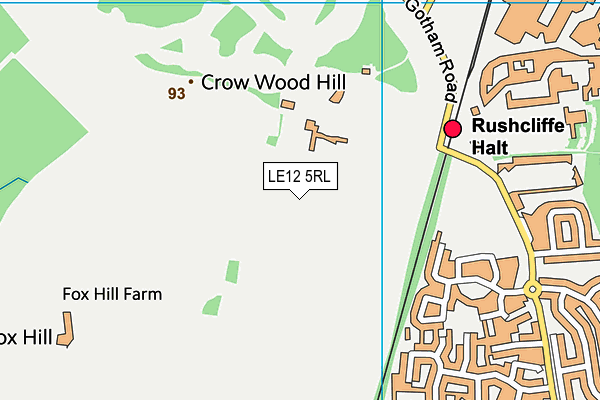 Map of RUSHCLIFFE GOLF LINKS COMPANY,LIMITED(THE) at district scale