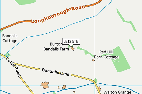 LE12 5TE map - OS VectorMap District (Ordnance Survey)