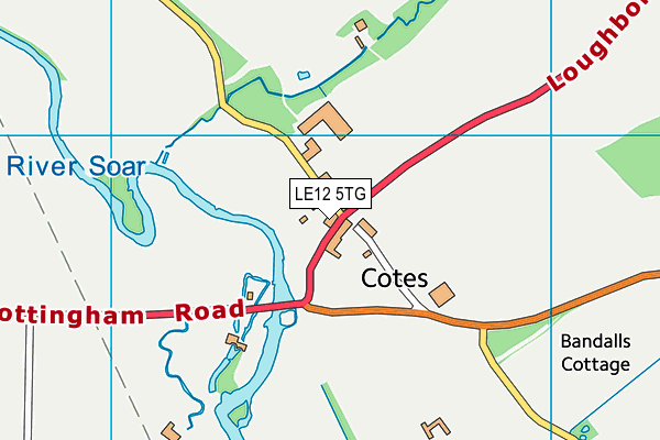 LE12 5TG map - OS VectorMap District (Ordnance Survey)