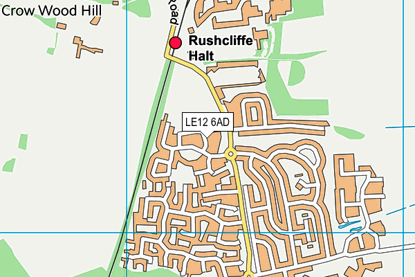 LE12 6AD map - OS VectorMap District (Ordnance Survey)