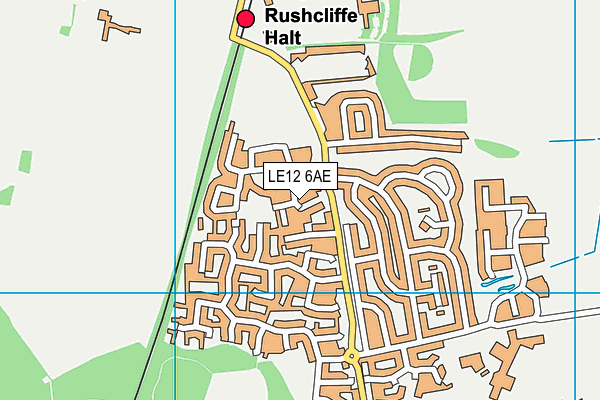 LE12 6AE map - OS VectorMap District (Ordnance Survey)