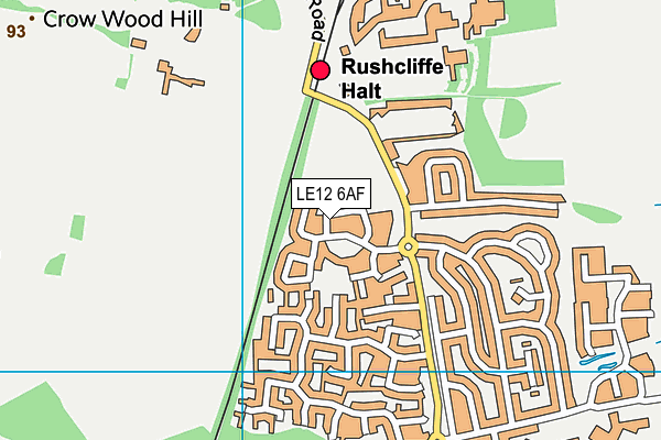 LE12 6AF map - OS VectorMap District (Ordnance Survey)