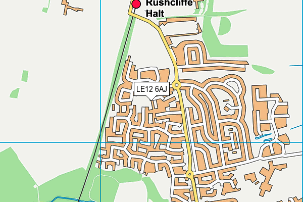 LE12 6AJ map - OS VectorMap District (Ordnance Survey)