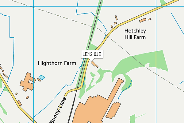 LE12 6JE map - OS VectorMap District (Ordnance Survey)