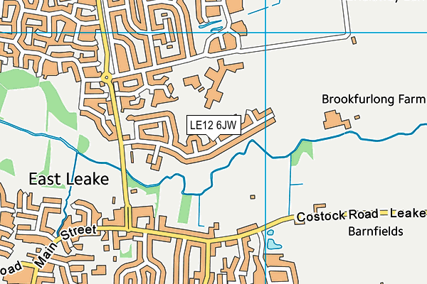 LE12 6JW map - OS VectorMap District (Ordnance Survey)