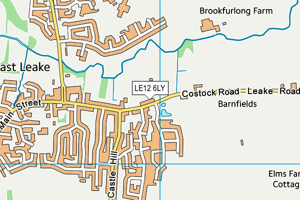 Costock Road Playing Fields map (LE12 6LY) - OS VectorMap District (Ordnance Survey)