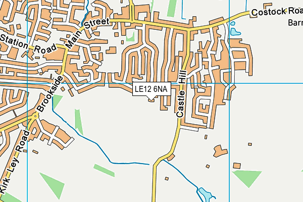 LE12 6NA map - OS VectorMap District (Ordnance Survey)