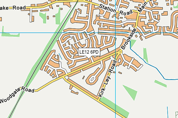 LE12 6PD map - OS VectorMap District (Ordnance Survey)