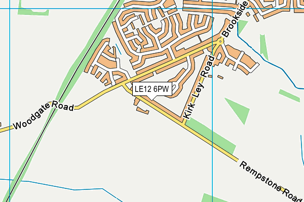 LE12 6PW map - OS VectorMap District (Ordnance Survey)