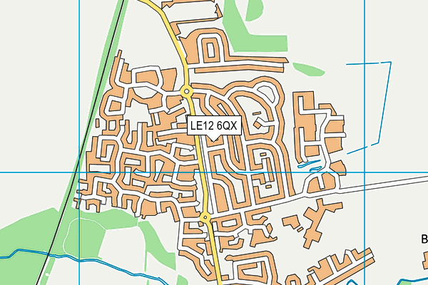 LE12 6QX map - OS VectorMap District (Ordnance Survey)