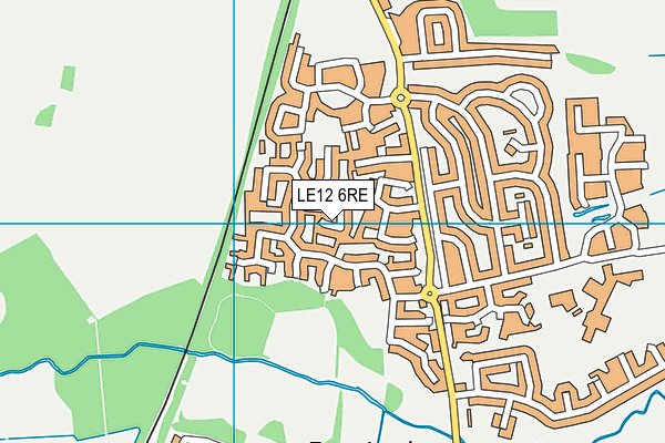 LE12 6RE map - OS VectorMap District (Ordnance Survey)