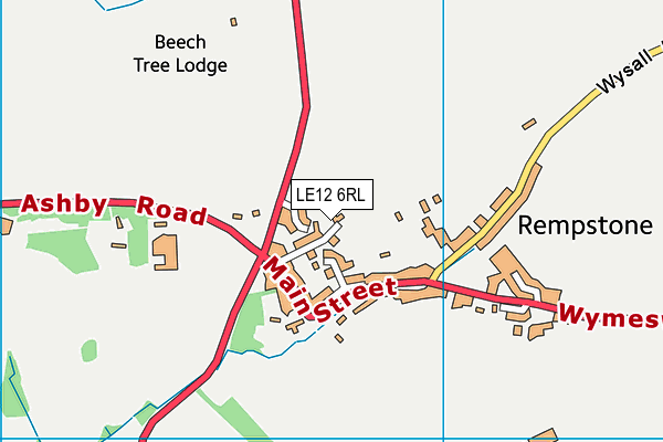 LE12 6RL map - OS VectorMap District (Ordnance Survey)