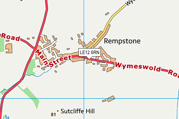 LE12 6RN map - OS VectorMap District (Ordnance Survey)