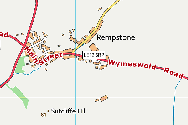 LE12 6RP map - OS VectorMap District (Ordnance Survey)